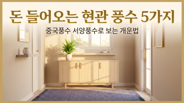 현관 풍수 인테리어 5가지, 돈 들어오는 집은 입구부터 다릅니다
