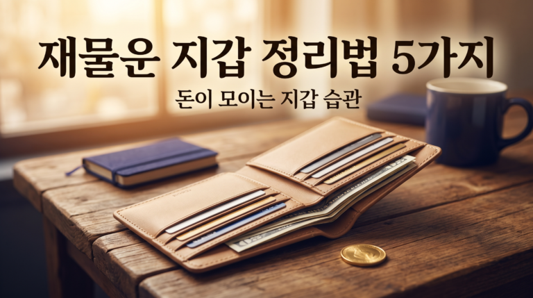 재물운 좋아지는 지갑 정리법 5가지 — 통장 쪼개기까지 해야 돈이 모여요
