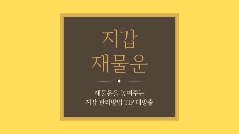 재물운을 높여주는 지갑 정리법 대표 이미지